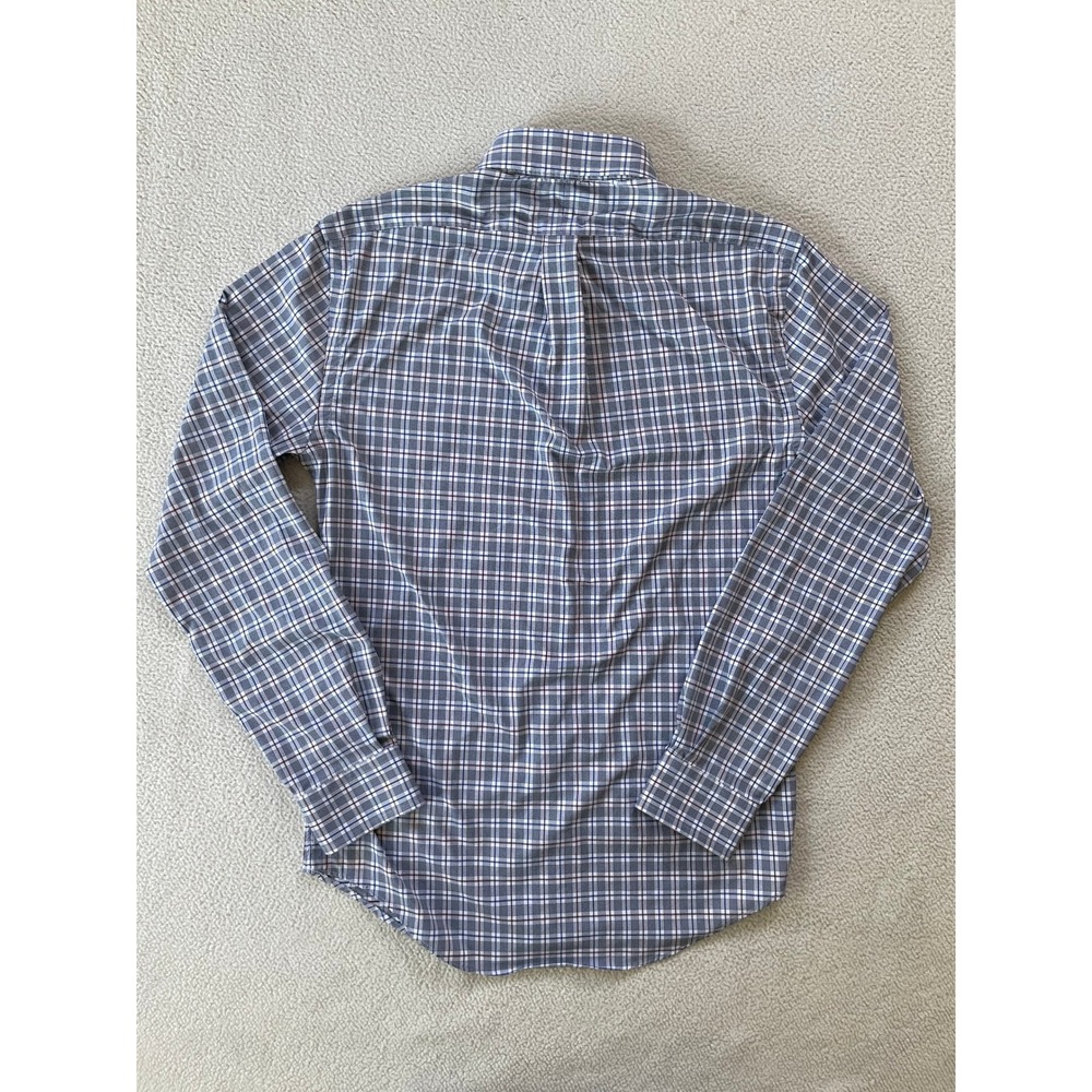 Ralph Lauren Mens Small Button Down Shirt Blue Plaid Slim Fit Performance Preppy - Picture 15 of 16